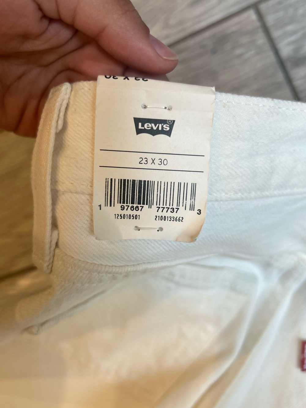 NWT Levi’s 501 Original Straight Leg Jeans, Women’s Size 0, W23 L30, Off White - Picture 7 of 13